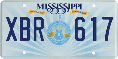 MS license plate XBR617