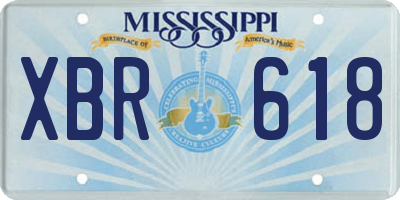 MS license plate XBR618