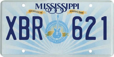 MS license plate XBR621