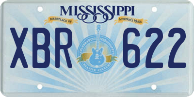 MS license plate XBR622