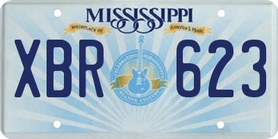 MS license plate XBR623
