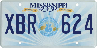 MS license plate XBR624