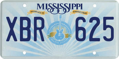 MS license plate XBR625
