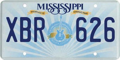MS license plate XBR626