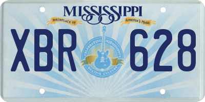 MS license plate XBR628