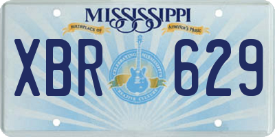 MS license plate XBR629