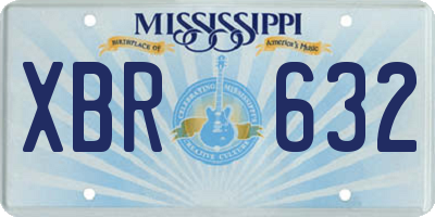 MS license plate XBR632