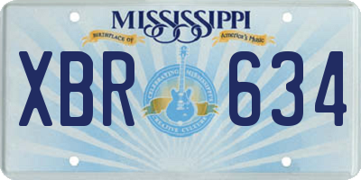 MS license plate XBR634