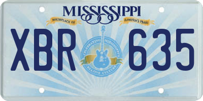 MS license plate XBR635
