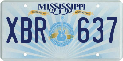 MS license plate XBR637