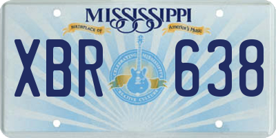 MS license plate XBR638