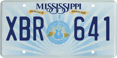 MS license plate XBR641