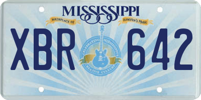 MS license plate XBR642