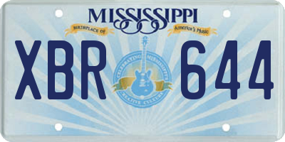 MS license plate XBR644