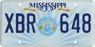 MS license plate XBR648