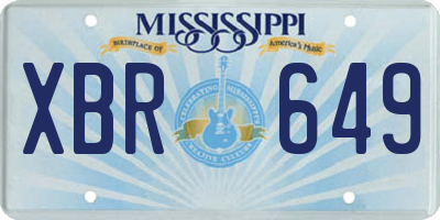 MS license plate XBR649