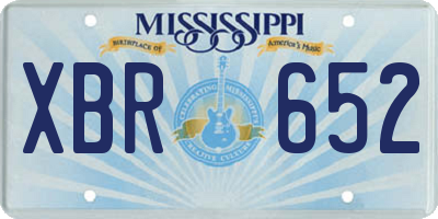 MS license plate XBR652