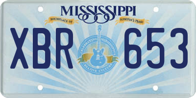 MS license plate XBR653