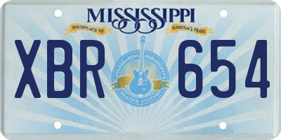 MS license plate XBR654