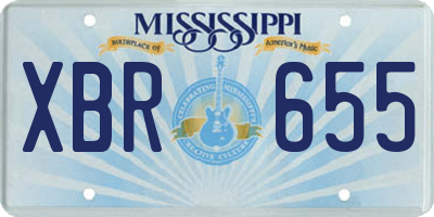 MS license plate XBR655
