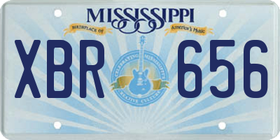 MS license plate XBR656