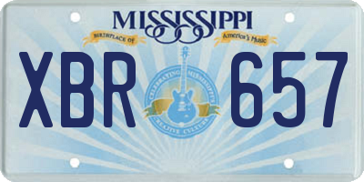 MS license plate XBR657