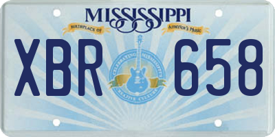 MS license plate XBR658