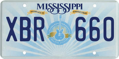 MS license plate XBR660