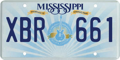 MS license plate XBR661