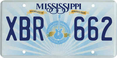 MS license plate XBR662