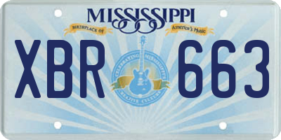 MS license plate XBR663