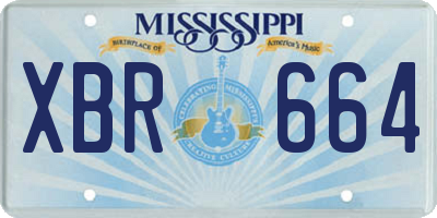 MS license plate XBR664