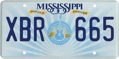MS license plate XBR665