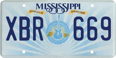 MS license plate XBR669