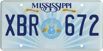 MS license plate XBR672
