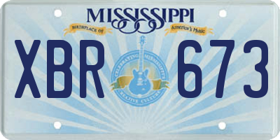 MS license plate XBR673