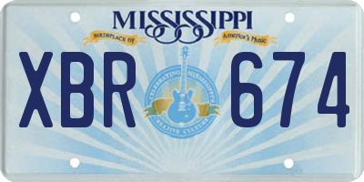 MS license plate XBR674