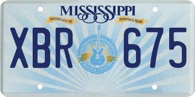 MS license plate XBR675