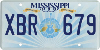 MS license plate XBR679