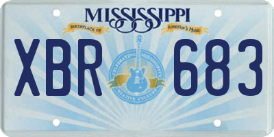 MS license plate XBR683