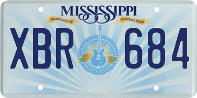 MS license plate XBR684
