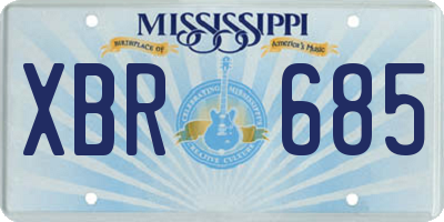 MS license plate XBR685