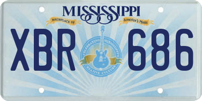 MS license plate XBR686