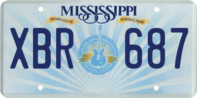 MS license plate XBR687
