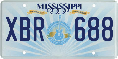 MS license plate XBR688