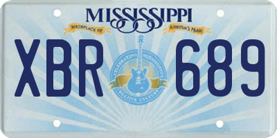 MS license plate XBR689