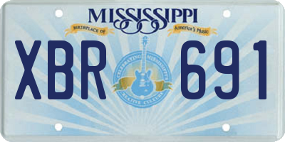 MS license plate XBR691