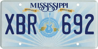 MS license plate XBR692