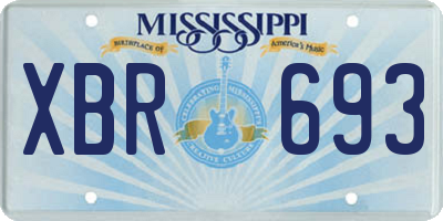MS license plate XBR693