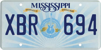 MS license plate XBR694
